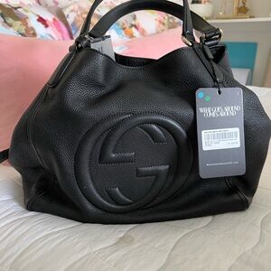 Gucci Black Leather Tote